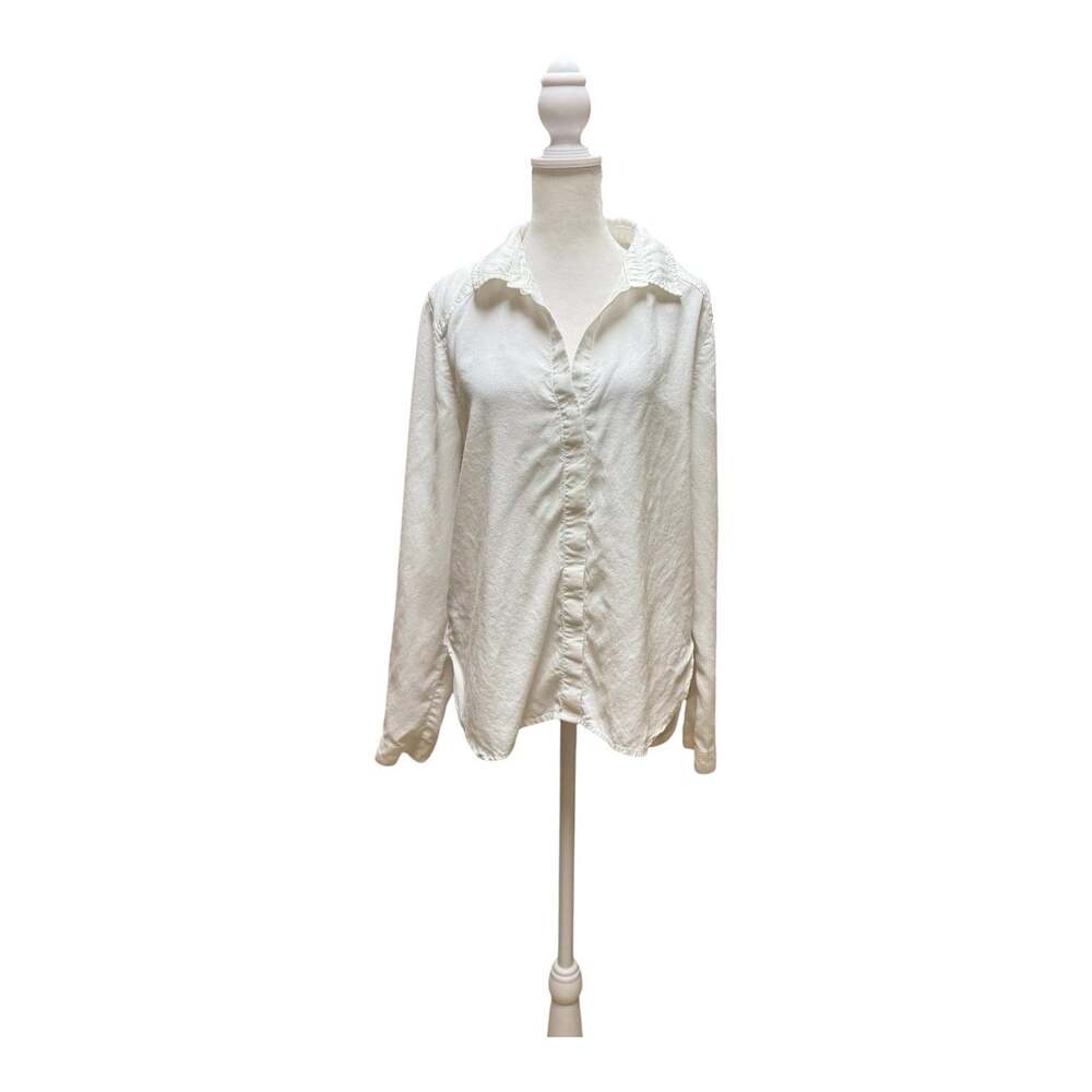 Cloth & Stone Women’s Large White Tencel Lyocell Button Down Shirt Tunic
